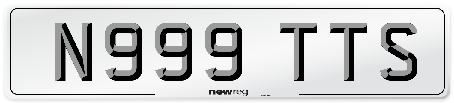 N999 TTS Number Plate from New Reg